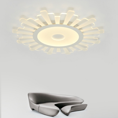 Sun Flower LED Light Flat Shade Ceiling Light Fixture for Living Room