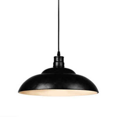 Antique Bronze/Polished Black Finish Single Head Hanging Light in Vintage Industrial Style 14.96