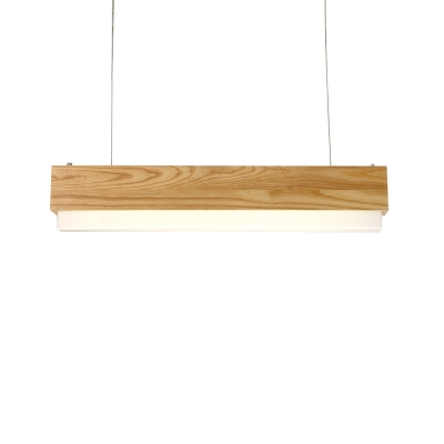 Adjustable LED Linear Fixture Wooden Led Hanging Light Acrylic Lampshade for Office Conference Room