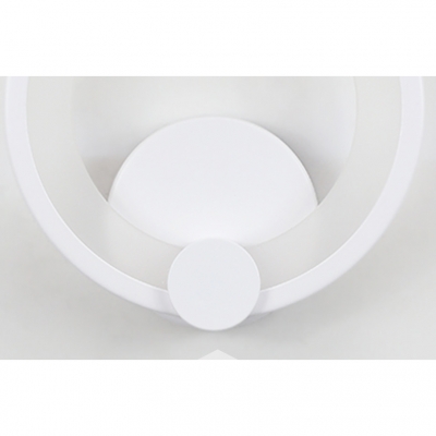Matte White 1Lt LED Ambient Wall Sconce 12W/16W Warm White Light Round 7.49