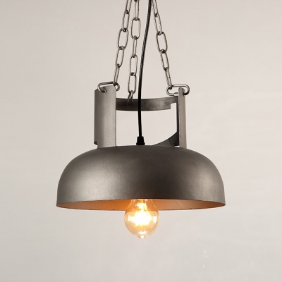 

Vintage Single Pendant Light with Adjustable Chain in Barn Style with Metal Shade, HL484821