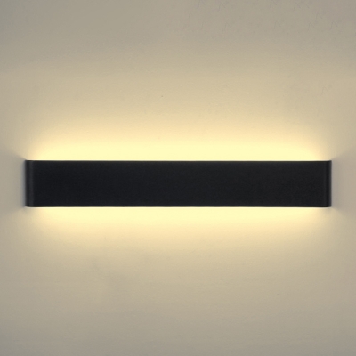 Art Deco Wall Light Black Finish Brushed Aluminum Led Linear Wall Sconce Modern Led Indirect Lighting for Bedroom Reading Room Stairways Corridor