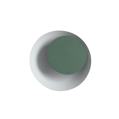 Macaroon Eclipse Shaped Led Wall Light in Yellow/Red/Green/Gray White Base for Bedroom