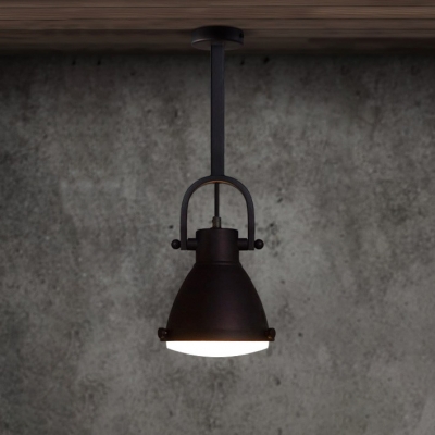 

Vintage Industrial Matte Black Finish 1 Light Mini Pendant Lamp with Metal Down Rod for Warehouse Coffee House, HL484976