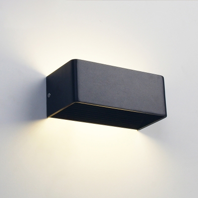 Contemporary Sconce Hardwire  Rectangular Led Wall Light Black/White Low Wattage Aluminum Decorative