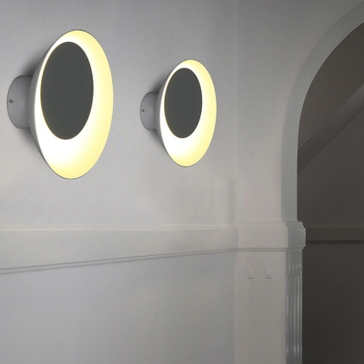 Macaroon Eclipse Shaped Led Wall Light in Yellow/Red/Green/Gray White Base for Bedroom