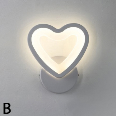 Nordic-Style Warm White Light Acrylic Prism/Loving Heart/Oval/Drop Shaped LED Wall Sconce in