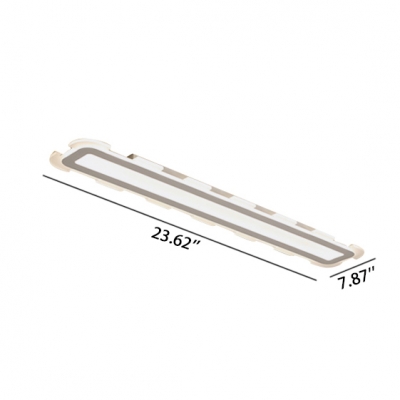 32-80W, Warm White Light Led Linear Strip Surface Mount Lighting Modern Acrylic Linear Flush Light in White Finish for Dining Room Study Room Workbench Conference Room