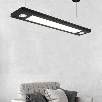 Contemporary Black Finish Office Studio Workbench Led Lights Large Pendant Light L48