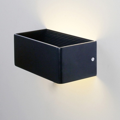 Contemporary Sconce Hardwire  Rectangular Led Wall Light Black/White Low Wattage Aluminum Decorative