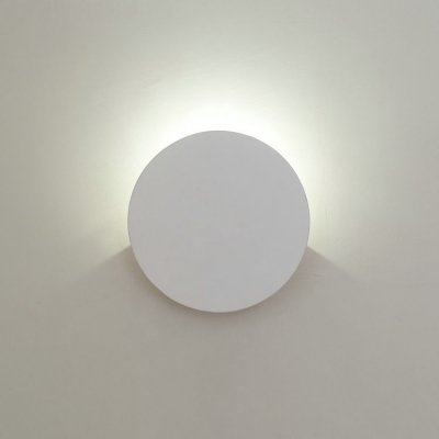 Post Modern Hardwire White Led Inside-Out Wall Light Sconce 2.51” Wide 4W 3000K/6000K Energy-Saving Round Led Sconces Light for Bedside Hallway Stairways Balcony