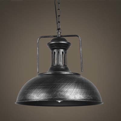 Rust/Gray Single Light Bowl Shape 16'' Wide LED Pendant Lamp