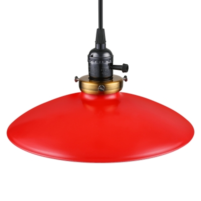 Lively Red/Green Single Light LED Pendant with Metal Shade