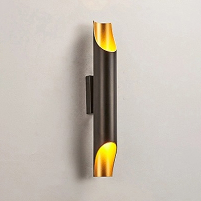 Textured Black/White Post Modern Led Pipe Lamp 18.11 Inch High Aluminum Led Tube Wall Sconce for Bedside Living Room Gallery Porch Bathroom