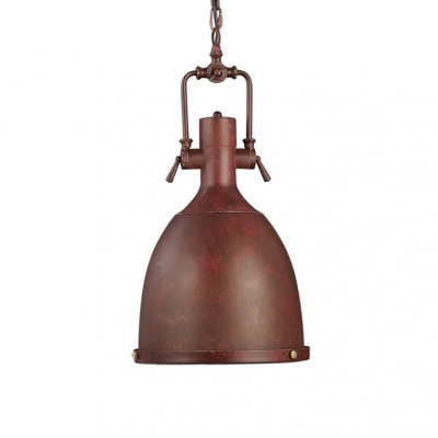 Mottled Rust Iron/Distressed Bronze Finish Vintage Pendant Light with Platen Glass Diffuser/Mesh Diffuser 12