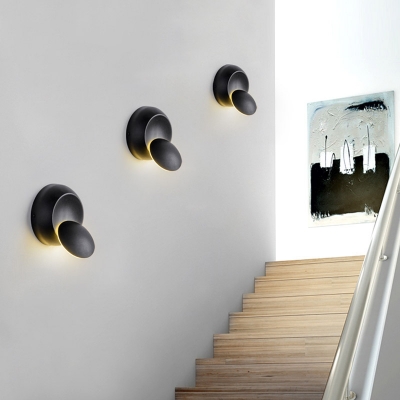 Black/White Eclipse Shaped Led Wall Light 5W 5.51