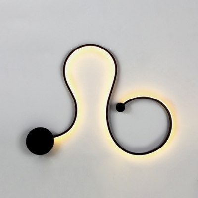 Can Be Installed on Wall/Ceiling Black/White Sirius Led Wall Light 27.56 Inch Long Snake Shaped Led Wall Lighting for Living Room Restaurant