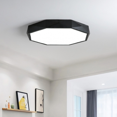 Black Finish Modern Geometrical Lighting Led Octagon Ceiling Light 24 36 48w Direct Indirect Suitable For Bedroom Living Room Bathroom Entryway Office Beautifulhalo Com - Black Bathroom Ceiling Light Fixtures