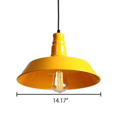 Fresh Yellow Finished 1 Light Indoor Warehouse Barn Pendant Lamp