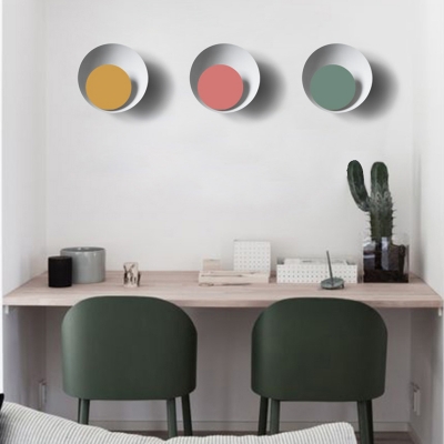 Macaroon Eclipse Shaped Led Wall Light in Yellow/Red/Green/Gray White Base for Bedroom