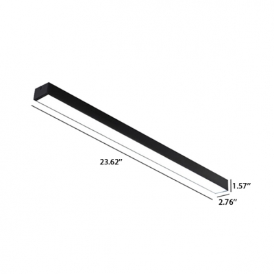 Modern Architectural Linear Fixture Black Finish Led Linear Flush Mount Light 16-20W