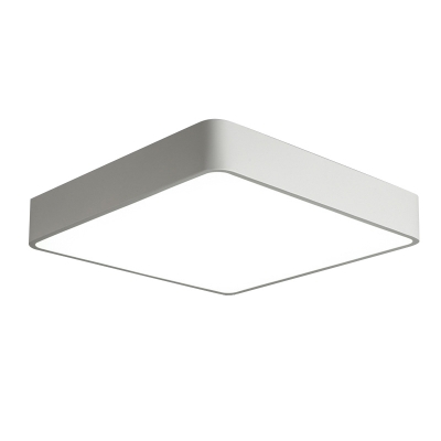 Nordic Style Black/White Minimalist Metal LED Square Flush Ceiling Light 24W Acrylic Lampshade