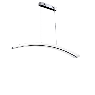 White Acrylic LED Linear Pendant Light 3000K-6000K Modern Style Arched Suspended Lighting for Office Kitchen