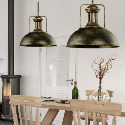 Industrial Vintage Style Old Bronze Finish Adjustable Chain Ceiling Light Pendant Light for Indoor