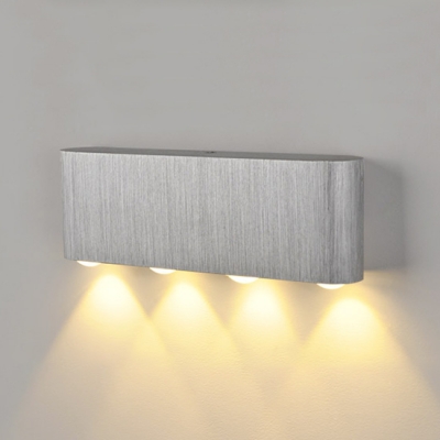 Silver Aluminum Rectangular Wall Sconce 6W/8W Low Voltage Lighting 7.06