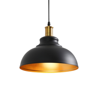 Vintage Style 11.81 Inch Wide Coffee House 1 Light Pendant Lamp in Black Finish for Warehouse Bar Restaurant