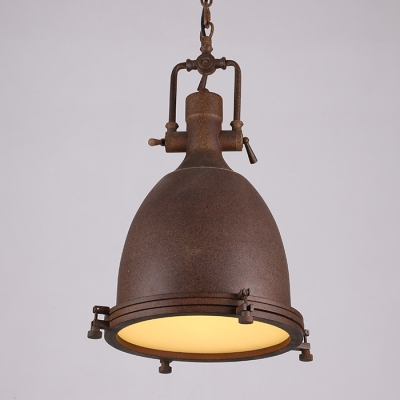 14.5'' W Single Light Old Rust/Silver Nautical Full Sized LED Pendant with Glass Diffuser