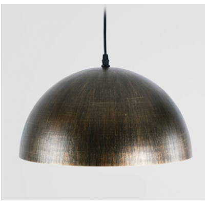 Industrial Hanging Pendant Light with Dome Shade in Brushed Old Bronze