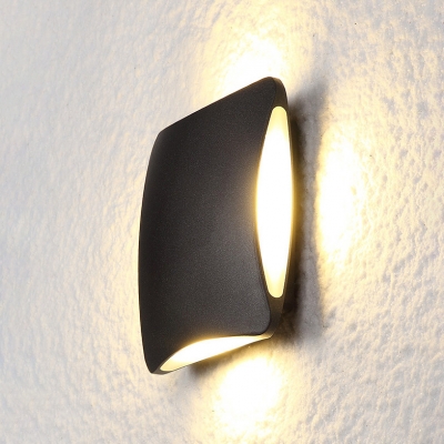 Modern Outdoor Sconce Lighting Black Finish Aluminum Alloy Square Led Wall Light