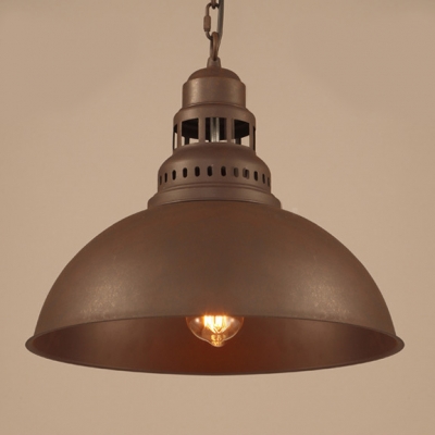 Nautical Style 1 Light Metal Bowl Shade LED Pendant Indoor Lighting Fixture