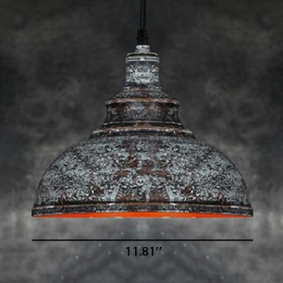 12/16  Inches Wide Rust LOFT Dome LED Pendant Light