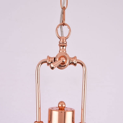 14'' Wide Copper Finish Dome Shade Ceiling Pendant Light with Water Pipe Designed Lamp Socket and Platen Glass Diffuser