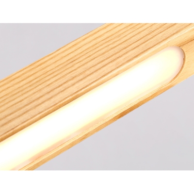 Wood Grain Led Suspension Light Thermal Dissipation Cord Adjustable 18W Chandelier for Office