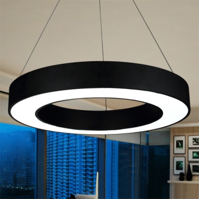 Decorative Modern Led Lights Acrylic Lampshade White Light Circle Hanging Light with Adjustable Cord