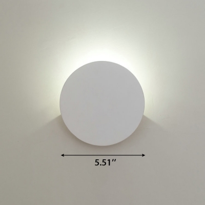 Post Modern Hardwire White Led Inside-Out Wall Light Sconce 2.51” Wide 4W 3000K/6000K Energy-Saving Round Led Sconces Light for Bedside Hallway Stairways Balcony