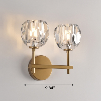 Modern Minimalist Flower Shaped LED Wall Light 10W 2 Bulb Clear Glass Sconce Lights