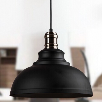 Vintage Pendant Light in Barn Style with Metal Shade, Black