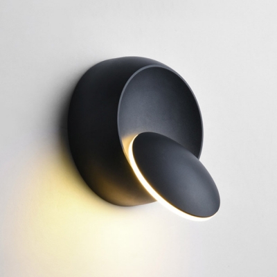 Black/White Eclipse Shaped Led Wall Light 5W 5.51