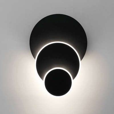 Designer Style Black Metal 3 Tiers Round/Square Led Wall Light 13.78