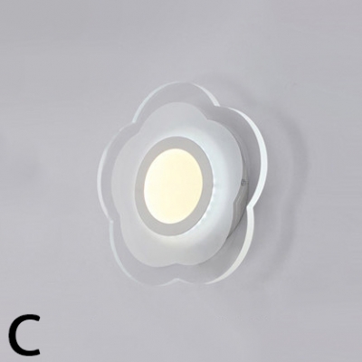 Multi Designs Accent Lighting 8.67“ Wide Ultra Slim Led Wall Sconce 13W Acrylic Wall Light for Bathroom Cloakroom Balcony Pathway 4 Designs for Option