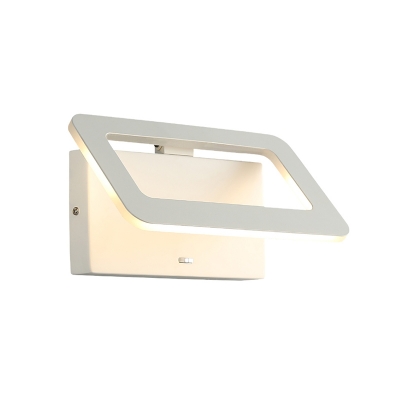 Head Adjustable Led Wall Light 4W 7.09 Inch Wide Metal Rectangular Led Inside-out Wall Sconce