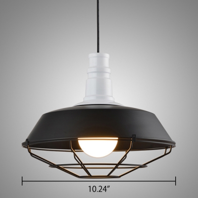 Industrial Ceiling Pendant Light with 14.17''W Metal Cage