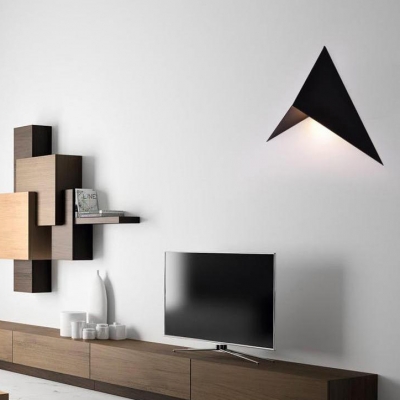 Integrated LED Inside Out Wall Light Black/White  Pyramid Wall Lighting for Bedroom Living Room