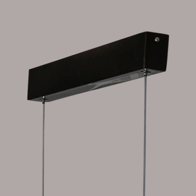 Modern Minimalist Linear Led Pendant Acrylic Lampshade in Black Finish Glare-free illumination