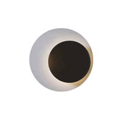 Designers Lighting Nordic Style Satin Black/White/Gray Led Wall Light Sconce Low Wattage 1lt Metal Corner Eclipse Led Wall Lights 2 Sizes Available