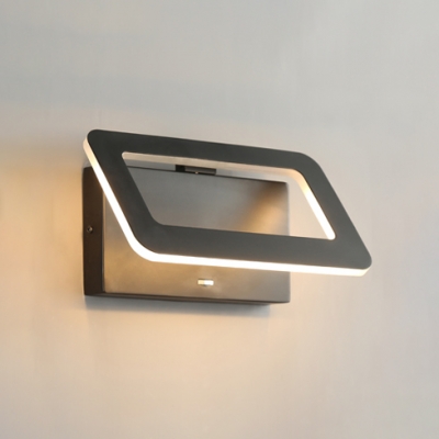 Head Adjustable Led Wall Light 4W 7.09 Inch Wide Metal Rectangular Led Inside-out Wall Sconce